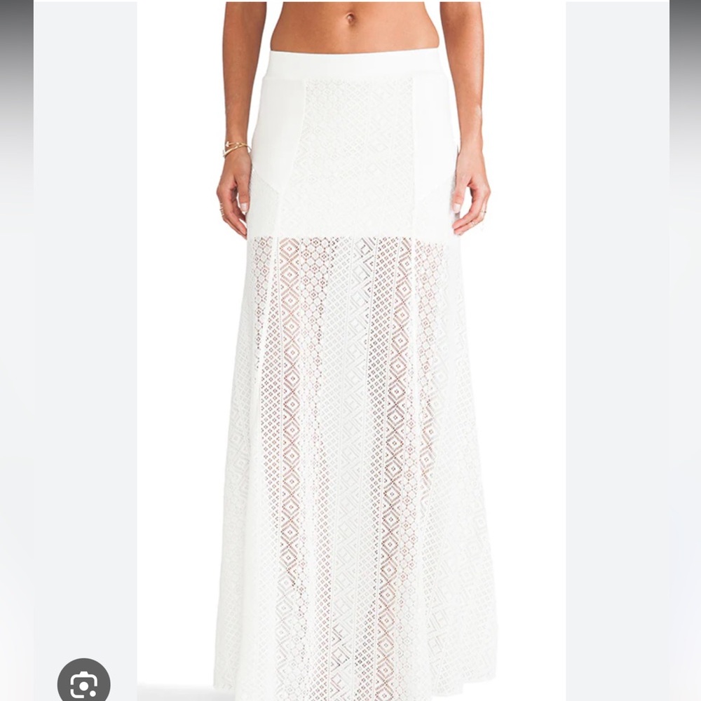 Swept Away Crochet Skirt in Ivory LSPACE